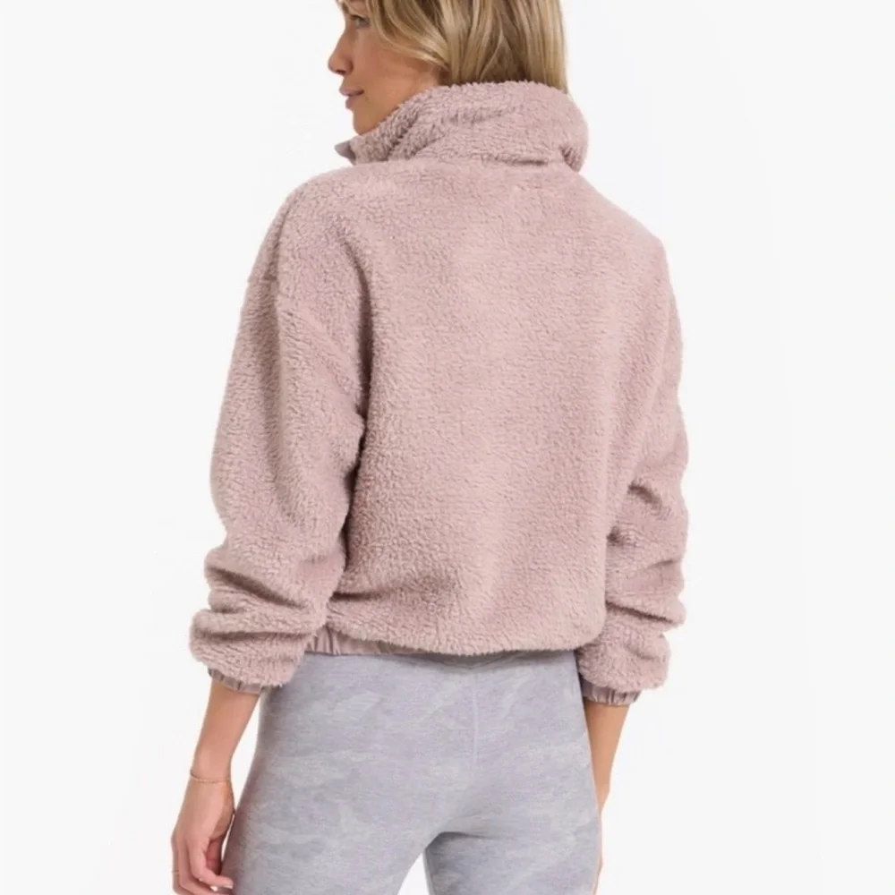 VUORI Women's Blush Pink Umber Cozy Sherpa Jacket Full Zip Teddy Size L - Picture 3 of 9